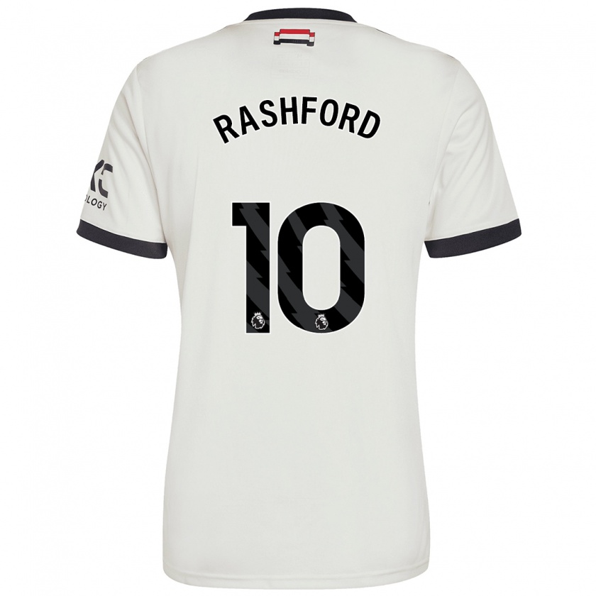 Kandiny Herren Marcus Rashford #10 Cremeweiß Ausweichtrikot Trikot 2024/25 T-Shirt Österreich