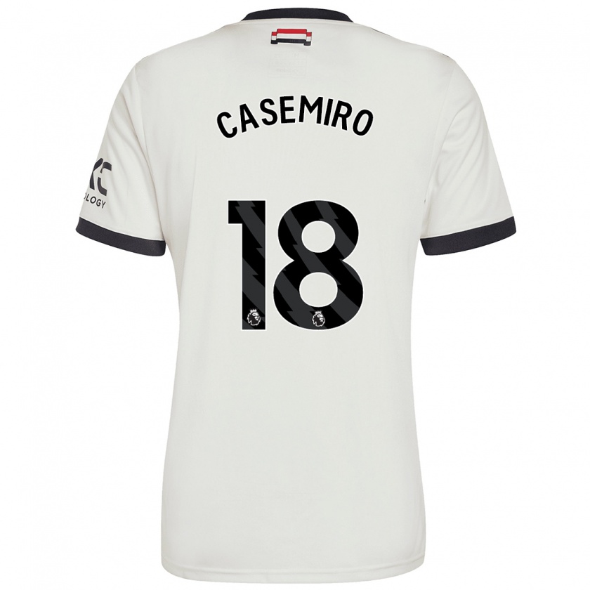 Kandiny Uomo Maglia Casemiro #18 Bianco Sporco Kit Gara Third 2024/25 Maglietta