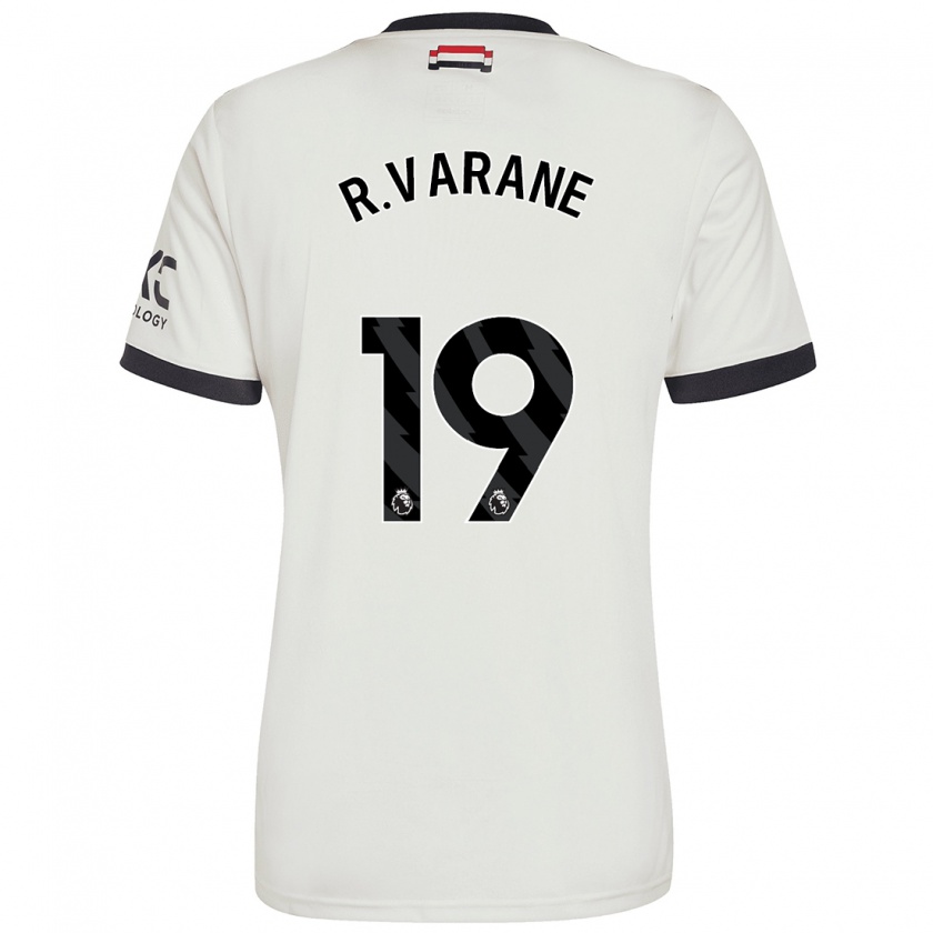 Kandiny Uomo Maglia Raphaël Varane #19 Bianco Sporco Kit Gara Third 2024/25 Maglietta