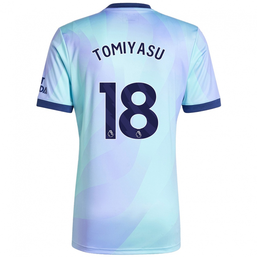 Kandiny Heren Takehiro Tomiyasu #18 Aqua Thuisshirt Derde Tenue 2024/25 T-Shirt