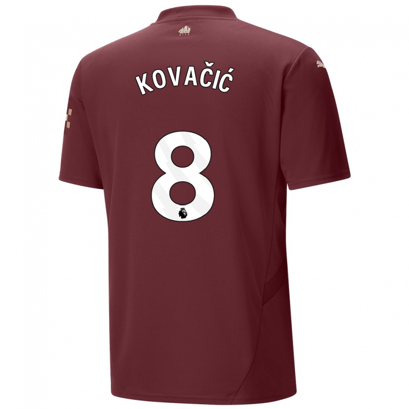 Kandiny Herren Mateo Kovacic #8 Kastanienbraun Ausweichtrikot Trikot 2024/25 T-Shirt Österreich