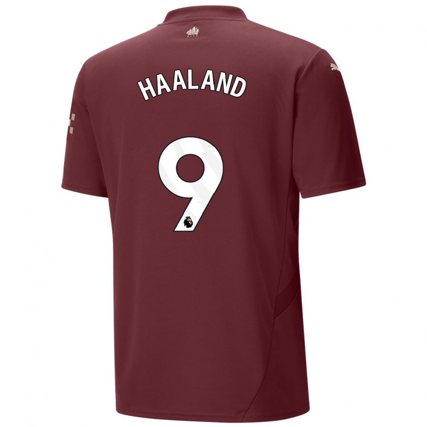 Kandiny Heren Erling Haaland #9 Kastanjebruin Thuisshirt Derde Tenue 2024/25 T-Shirt België