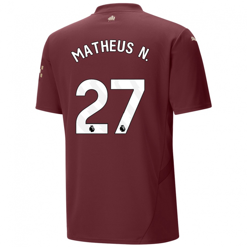 Kandiny Herren Matheus Nunes #27 Kastanienbraun Ausweichtrikot Trikot 2024/25 T-Shirt Österreich