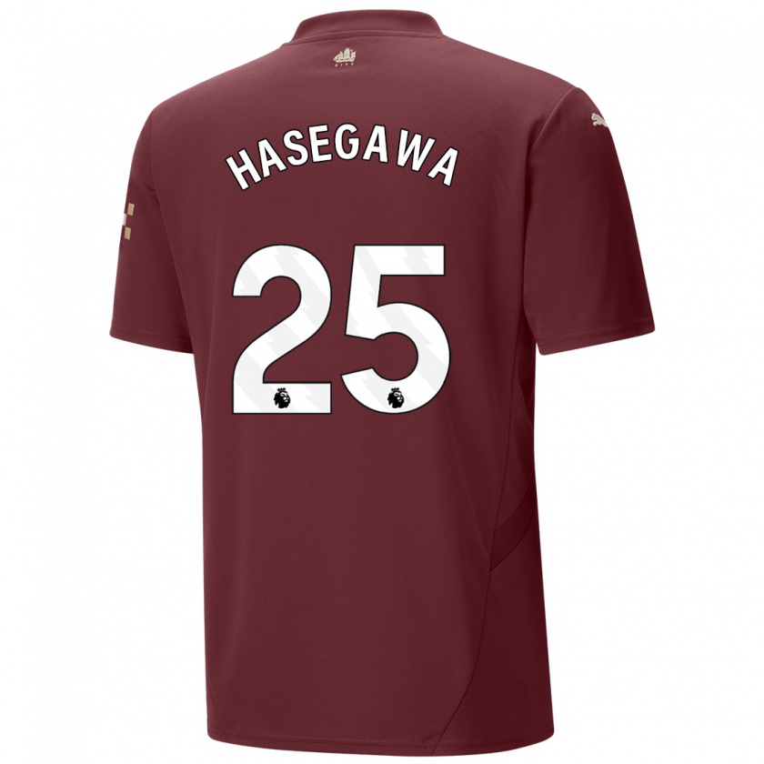 Kandiny Hombre Camiseta Yui Hasegawa #25 Granate Equipación Tercera 2024/25 La Camisa