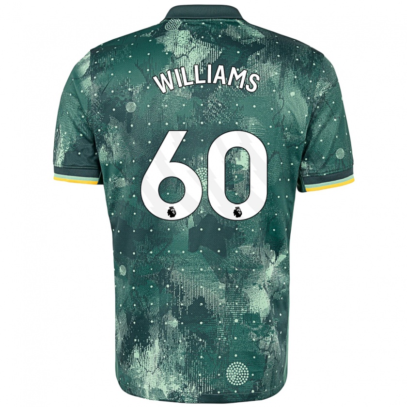 Kandiny Heren Jaden Williams #60 Muntgroen Thuisshirt Derde Tenue 2024/25 T-Shirt