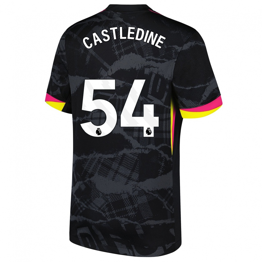 Kandiny Hombre Camiseta Leo Castledine #54 Negro Rosa Equipación Tercera 2024/25 La Camisa México