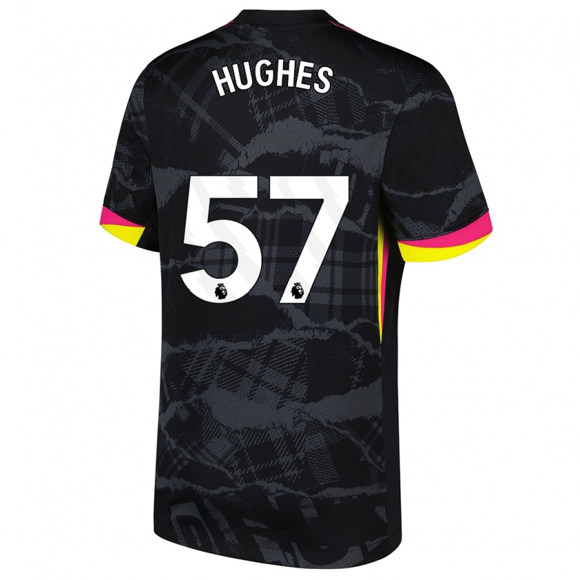 Kandiny Heren Brodi Hughes #57 Zwartroze Thuisshirt Derde Tenue 2024/25 T-Shirt