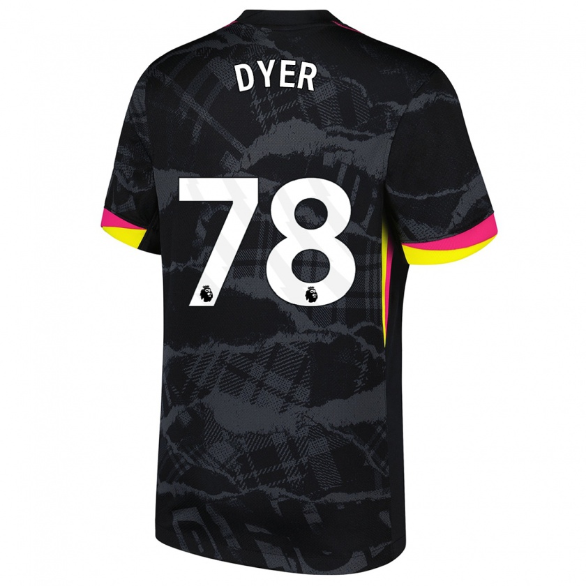 Kandiny Hombre Camiseta Kiano Dyer #78 Negro Rosa Equipación Tercera 2024/25 La Camisa