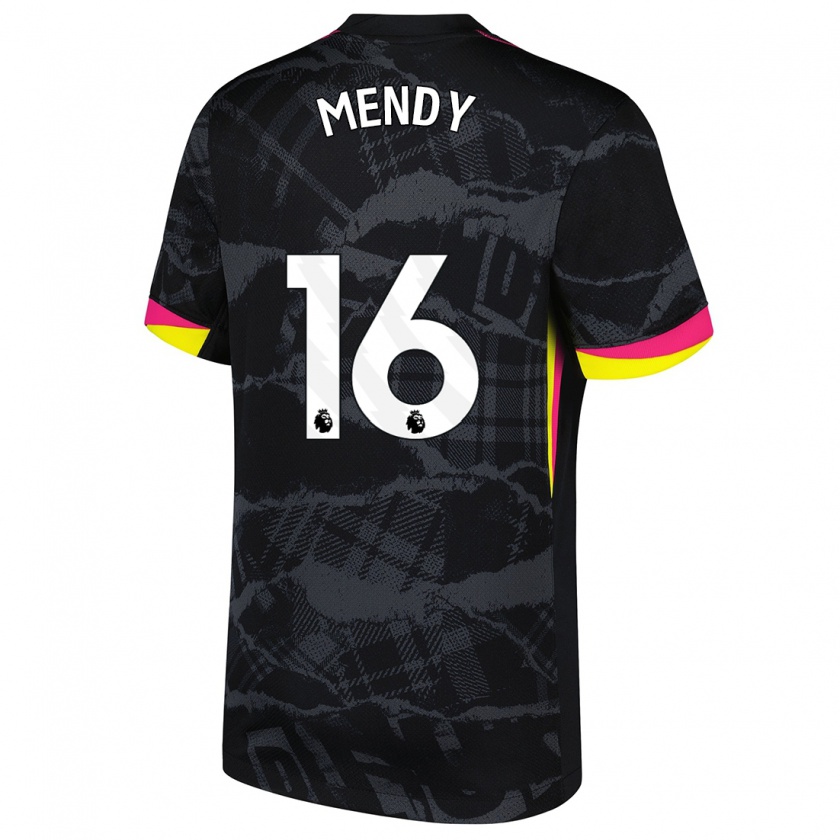 Kandiny Herren Edouard Mendy #16 Schwarz Rosa Ausweichtrikot Trikot 2024/25 T-Shirt Österreich