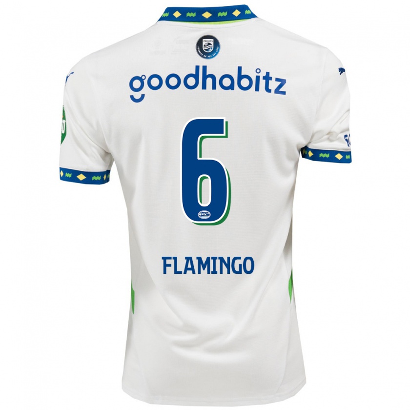 Kandiny Hombre Camiseta Ryan Flamingo #6 Blanco Azul Oscuro Equipación Tercera 2024/25 La Camisa