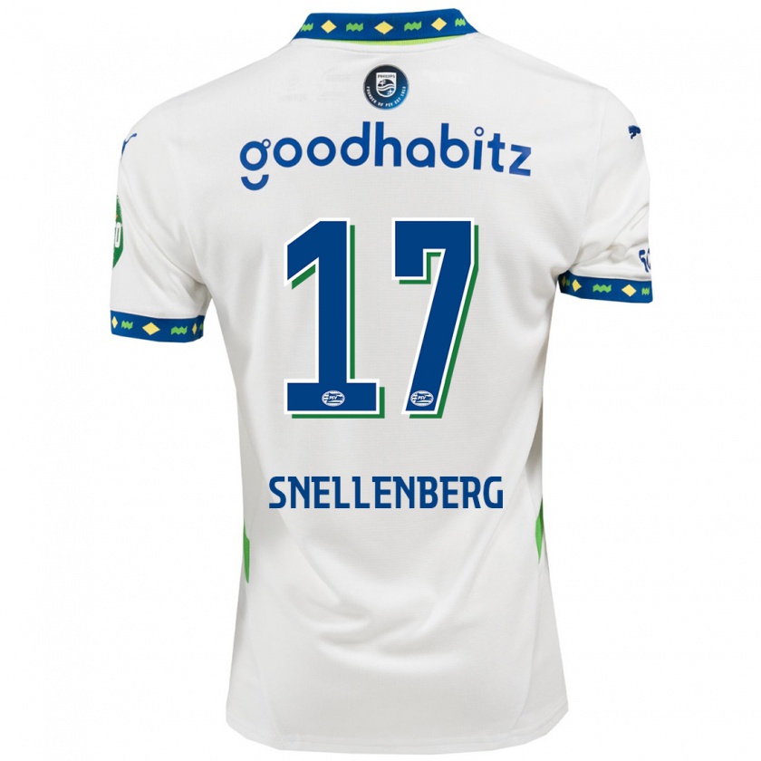 Kandiny Hombre Camiseta Maxime Snellenberg #17 Blanco Azul Oscuro Equipación Tercera 2024/25 La Camisa