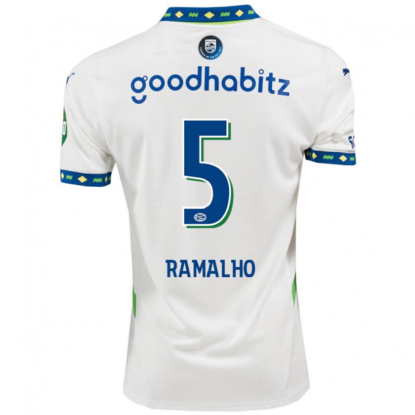 Kandiny Heren André Ramalho #5 Wit Donkerblauw Thuisshirt Derde Tenue 2024/25 T-Shirt