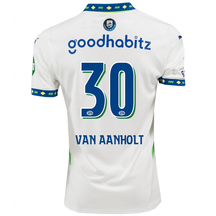 Kandiny Herren Patrick Van Aanholt #30 Weiß Dunkelblau Ausweichtrikot Trikot 2024/25 T-Shirt Österreich