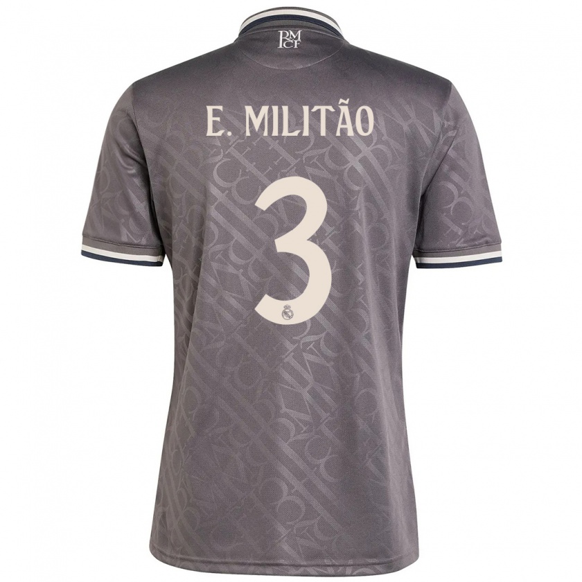 Kandiny Uomo Maglia Éder Militão #3 Antracite Kit Gara Third 2024/25 Maglietta