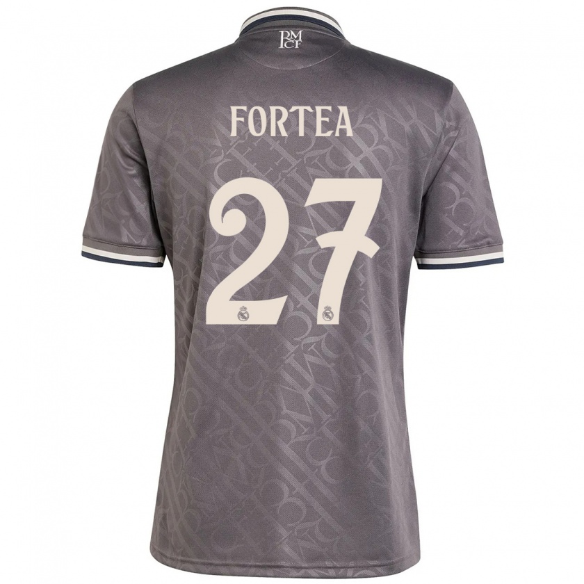 Kandiny Uomo Maglia Jesús Fortea #27 Antracite Kit Gara Third 2024/25 Maglietta