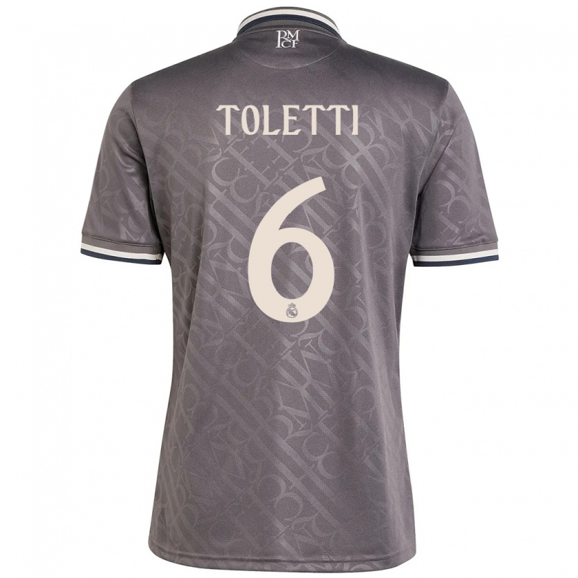 Kandiny Uomo Maglia Sandie Toletti #6 Antracite Kit Gara Third 2024/25 Maglietta