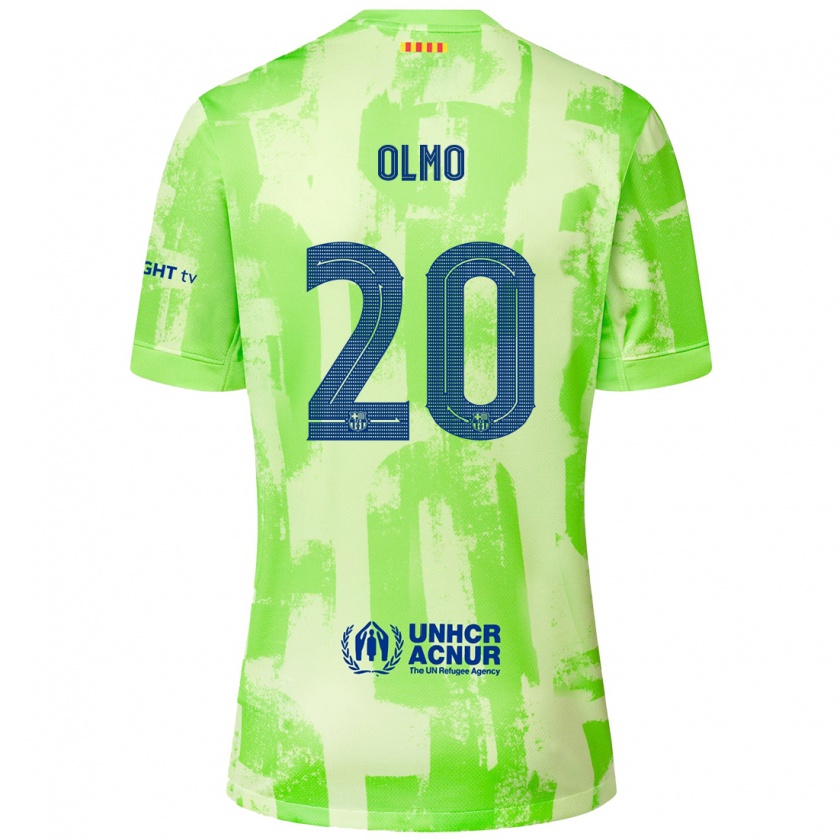 Kandiny Heren Dani Olmo #20 Limoen Thuisshirt Derde Tenue 2024/25 T-Shirt België