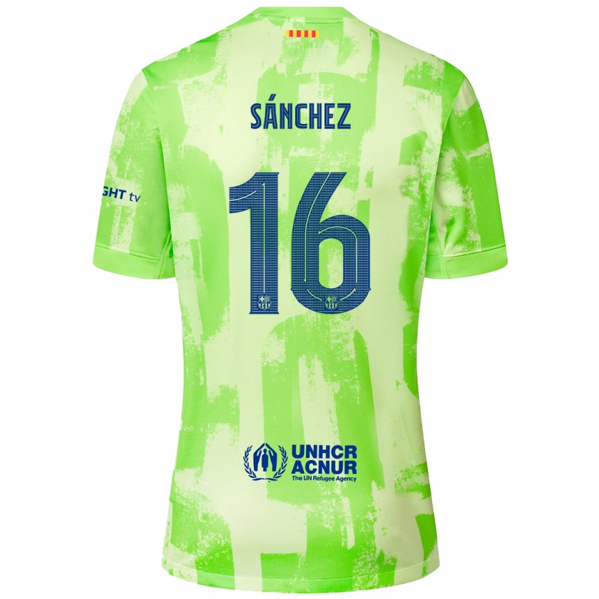 Kandiny Heren Edu Sánchez #16 Limoen Thuisshirt Derde Tenue 2024/25 T-Shirt