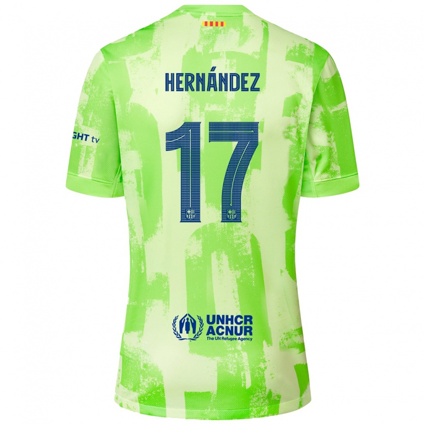 Kandiny Heren Juan Hernández #17 Limoen Thuisshirt Derde Tenue 2024/25 T-Shirt