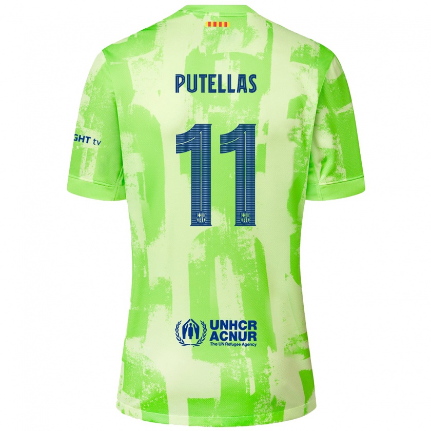 Kandiny Heren Alexia Putellas #11 Limoen Thuisshirt Derde Tenue 2024/25 T-Shirt