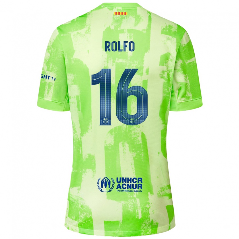 Kandiny Uomo Maglia Fridolina Rolfö #16 Lime Kit Gara Third 2024/25 Maglietta