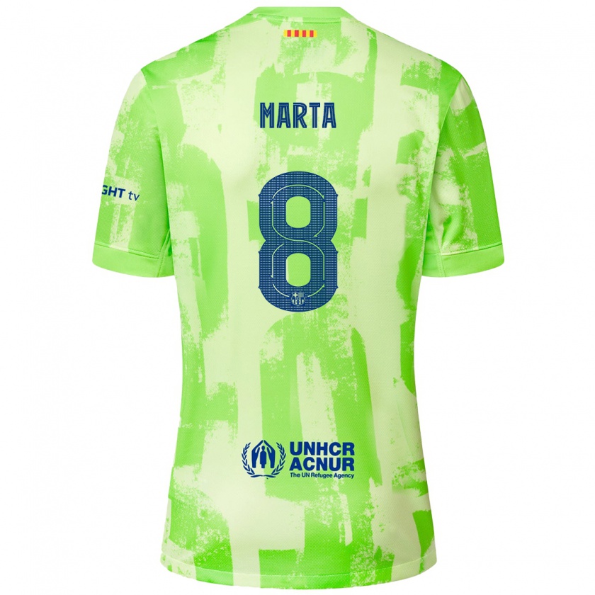 Kandiny Uomo Maglia Marta Torrejon #8 Lime Kit Gara Third 2024/25 Maglietta