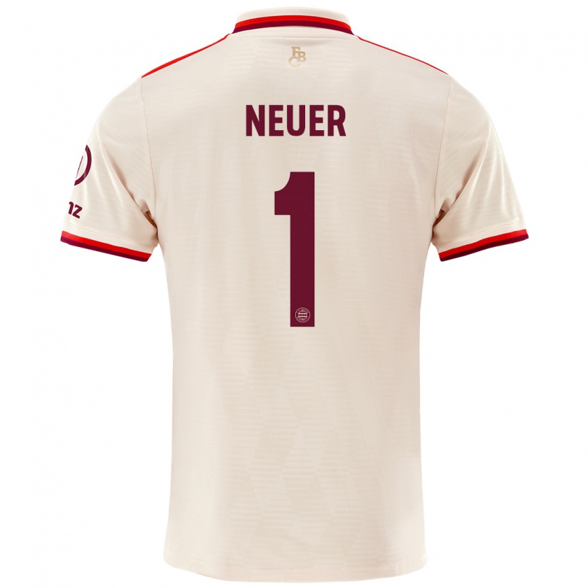 Kandiny Hombre Camiseta Manuel Neuer #1 Lino Equipación Tercera 2024/25 La Camisa