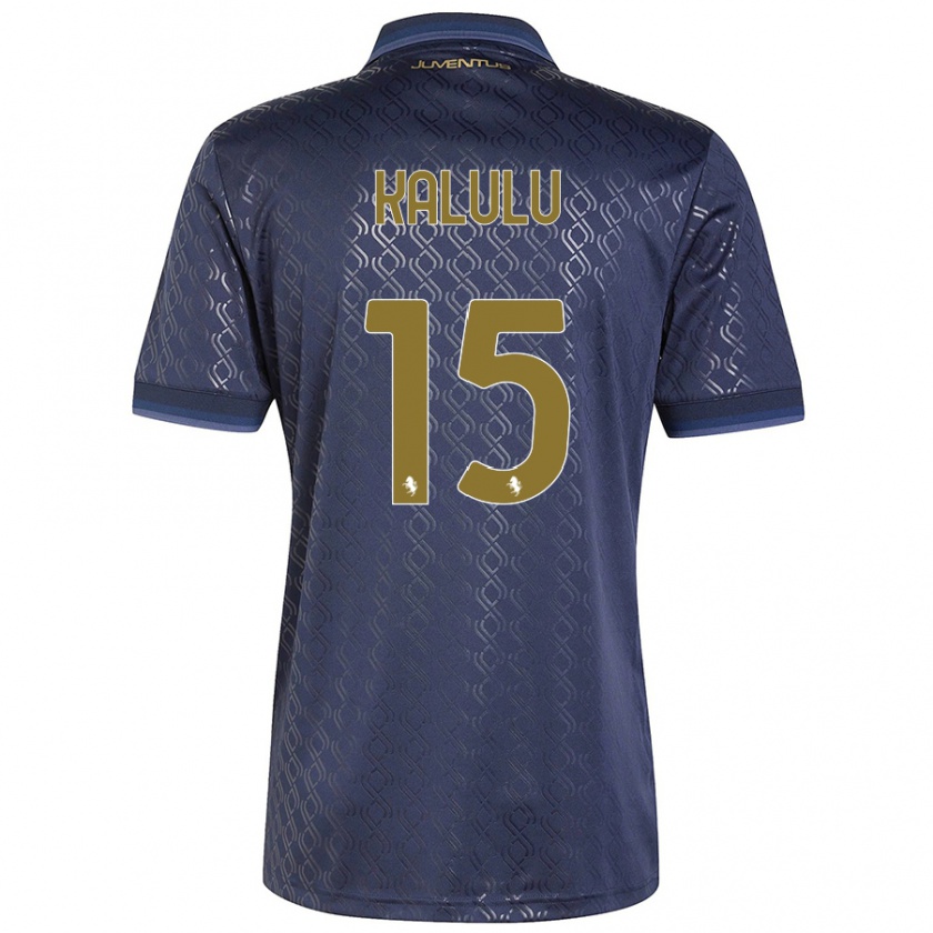 Kandiny Heren Pierre Kalulu #15 Marineblauw Thuisshirt Derde Tenue 2024/25 T-Shirt