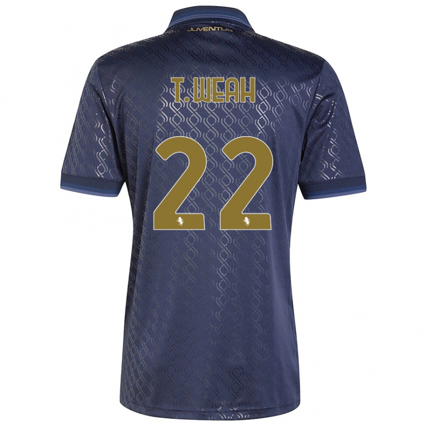 Kandiny Heren Timothy Weah #22 Marineblauw Thuisshirt Derde Tenue 2024/25 T-Shirt