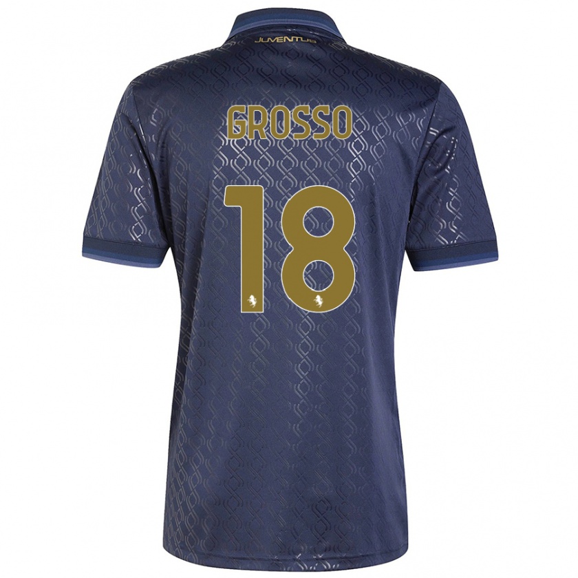 Kandiny Heren Filippo Grosso #18 Marineblauw Thuisshirt Derde Tenue 2024/25 T-Shirt