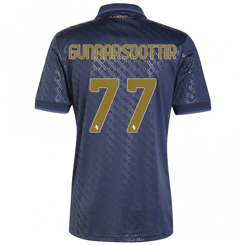 Kandiny Uomo Maglia Sara Björk Gunnarsdóttir #77 Blu Navy Kit Gara Third 2024/25 Maglietta