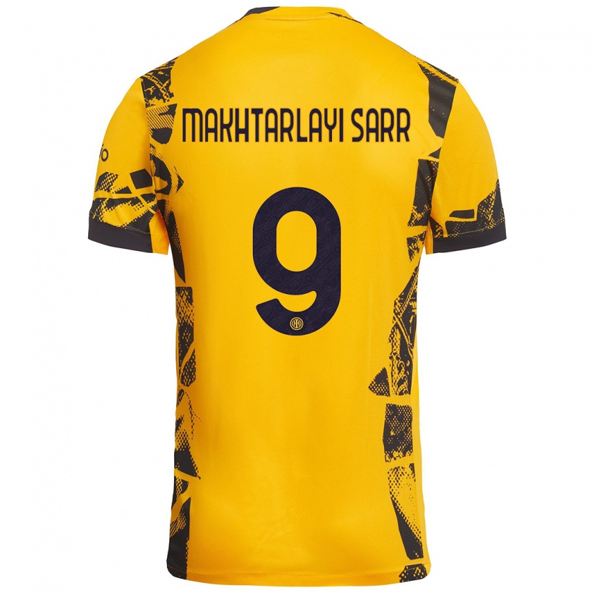 Kandiny Uomo Maglia Amadou Makhtarlayi Sarr #9 Oro Nero Kit Gara Third 2024/25 Maglietta