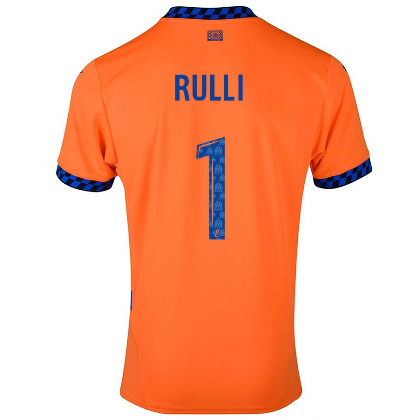 Kandiny Herren Gerónimo Rulli #1 Orange Dunkelblau Ausweichtrikot Trikot 2024/25 T-Shirt Österreich