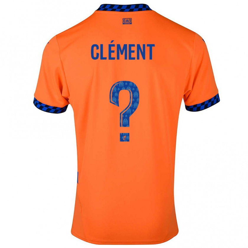 Kandiny Heren Mathis Clément #0 Oranje Donkerblauw Thuisshirt Derde Tenue 2024/25 T-Shirt