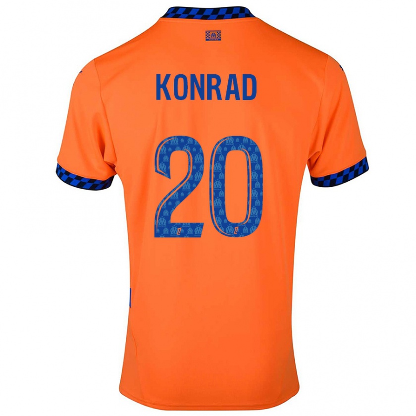 Kandiny Hombre Camiseta Konrad De La Fuente #20 Naranja Azul Oscuro Equipación Tercera 2024/25 La Camisa México