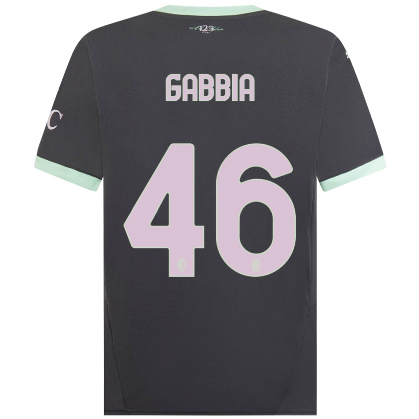 Kandiny Heren Matteo Gabbia #46 Grijs Thuisshirt Derde Tenue 2024/25 T-Shirt