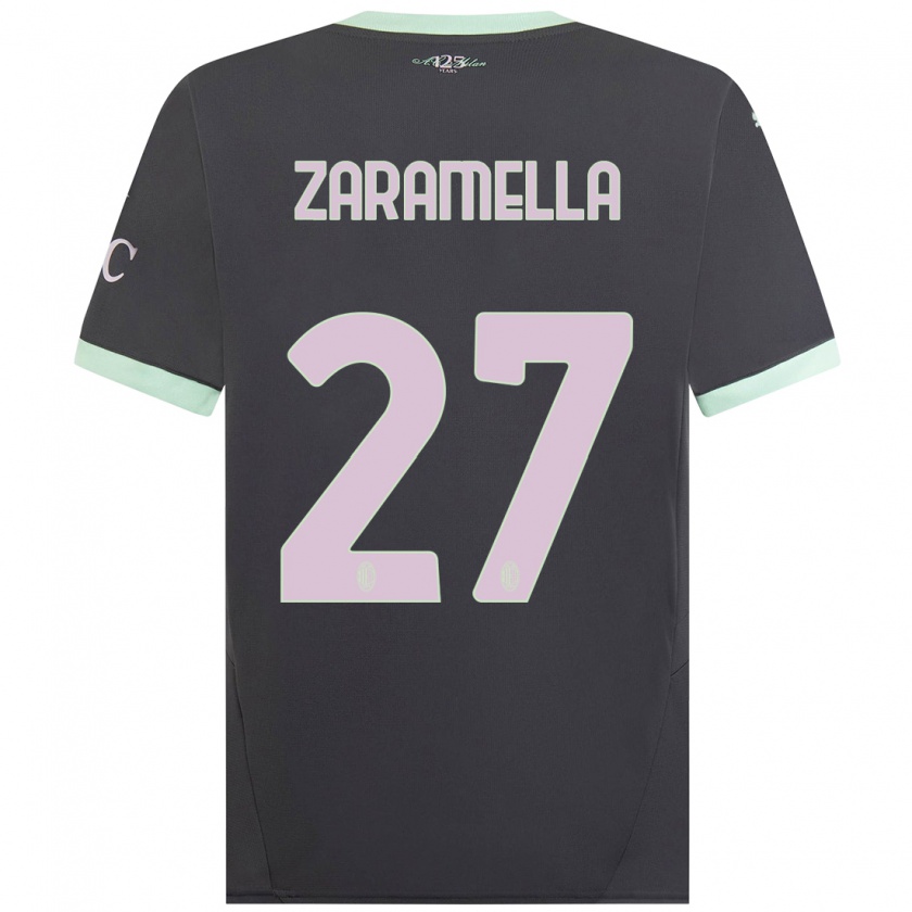 Kandiny Heren Mattia Zaramella #27 Grijs Thuisshirt Derde Tenue 2024/25 T-Shirt