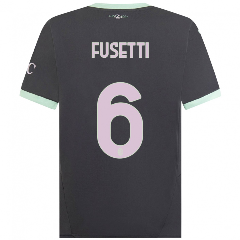 Kandiny Hombre Camiseta Laura Fusetti #6 Gris Equipación Tercera 2024/25 La Camisa