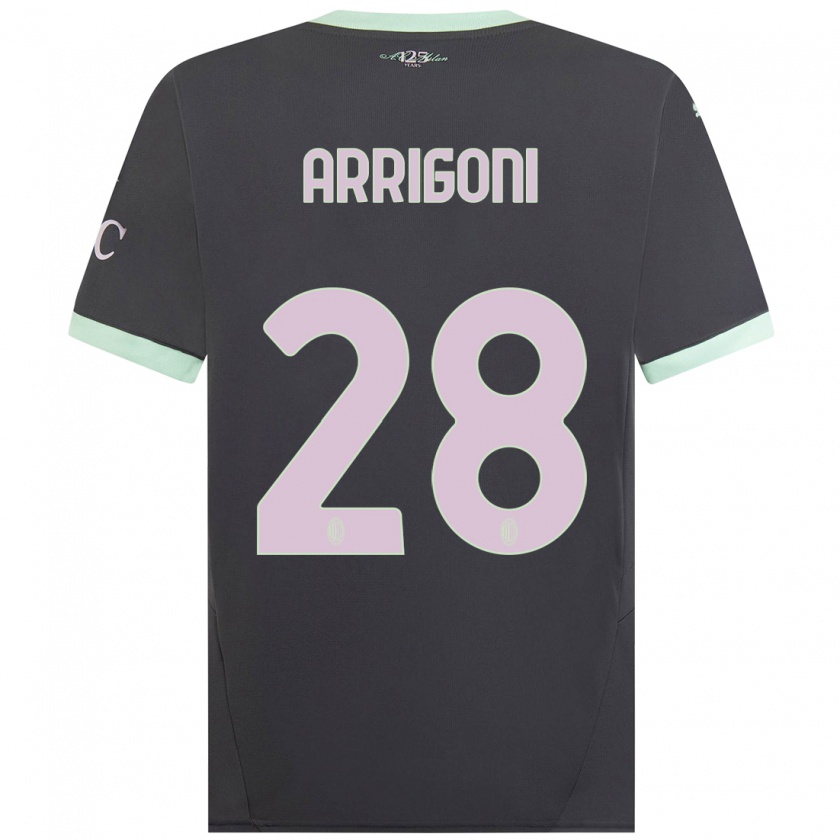 Kandiny Hombre Camiseta Giorgia Arrigoni #28 Gris Equipación Tercera 2024/25 La Camisa