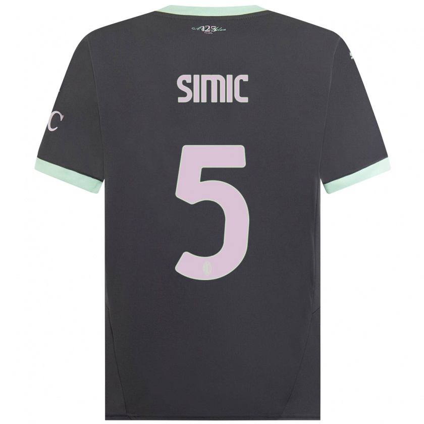 Kandiny Heren Jan-Carlo Simic #5 Grijs Thuisshirt Derde Tenue 2024/25 T-Shirt