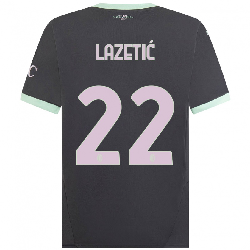 Kandiny Uomo Maglia Marko Lazetic #22 Grigio Kit Gara Third 2024/25 Maglietta