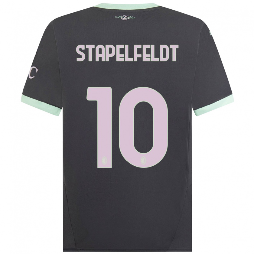 Kandiny Hombre Camiseta Nina Stapelfeldt #10 Gris Equipación Tercera 2024/25 La Camisa