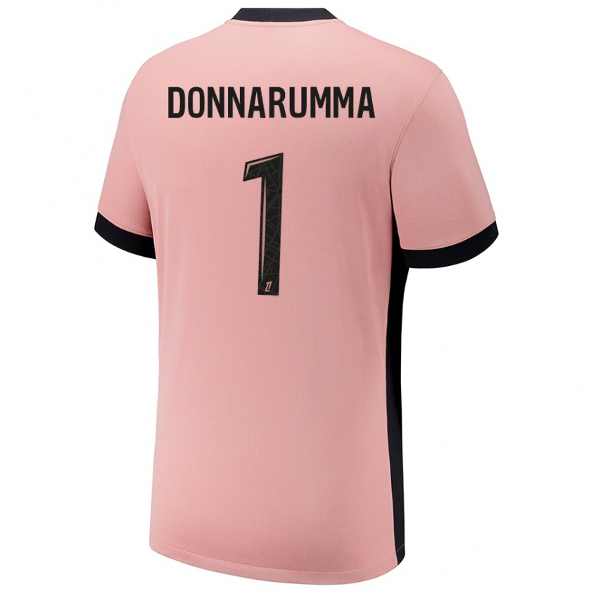 Kandiny Heren Gianluigi Donnarumma #1 Roestroze Thuisshirt Derde Tenue 2024/25 T-Shirt