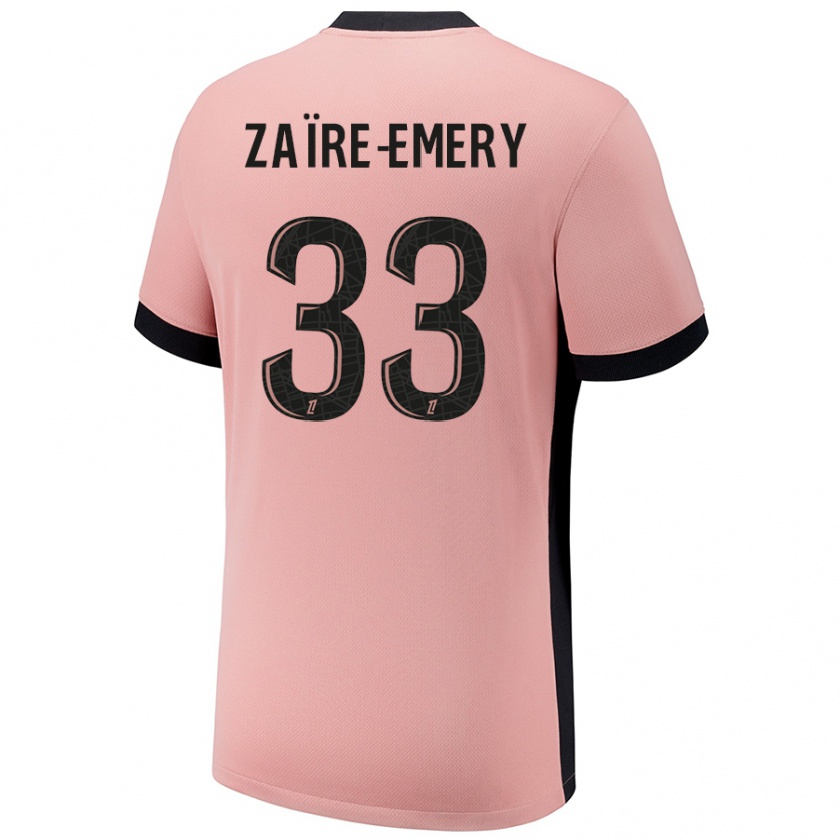 Kandiny Heren Warren Zaïre-Emery #33 Roestroze Thuisshirt Derde Tenue 2024/25 T-Shirt