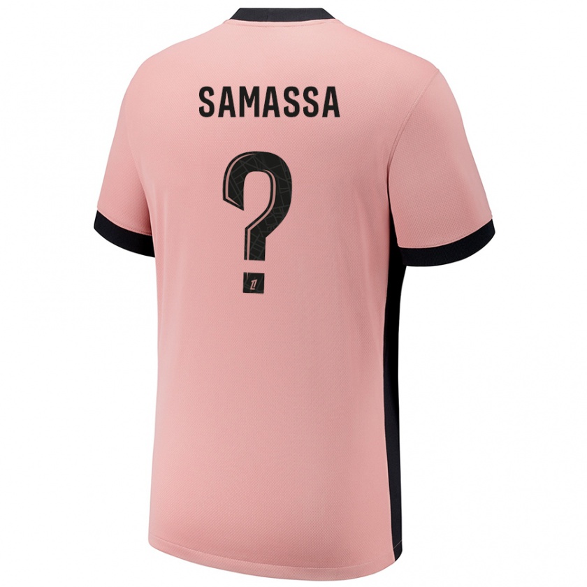 Kandiny Uomo Maglia Abdoulaye Samassa #0 Rosa Ruggine Kit Gara Third 2024/25 Maglietta