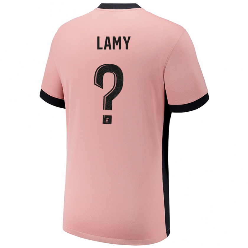 Kandiny Uomo Maglia Hugo Lamy #0 Rosa Ruggine Kit Gara Third 2024/25 Maglietta