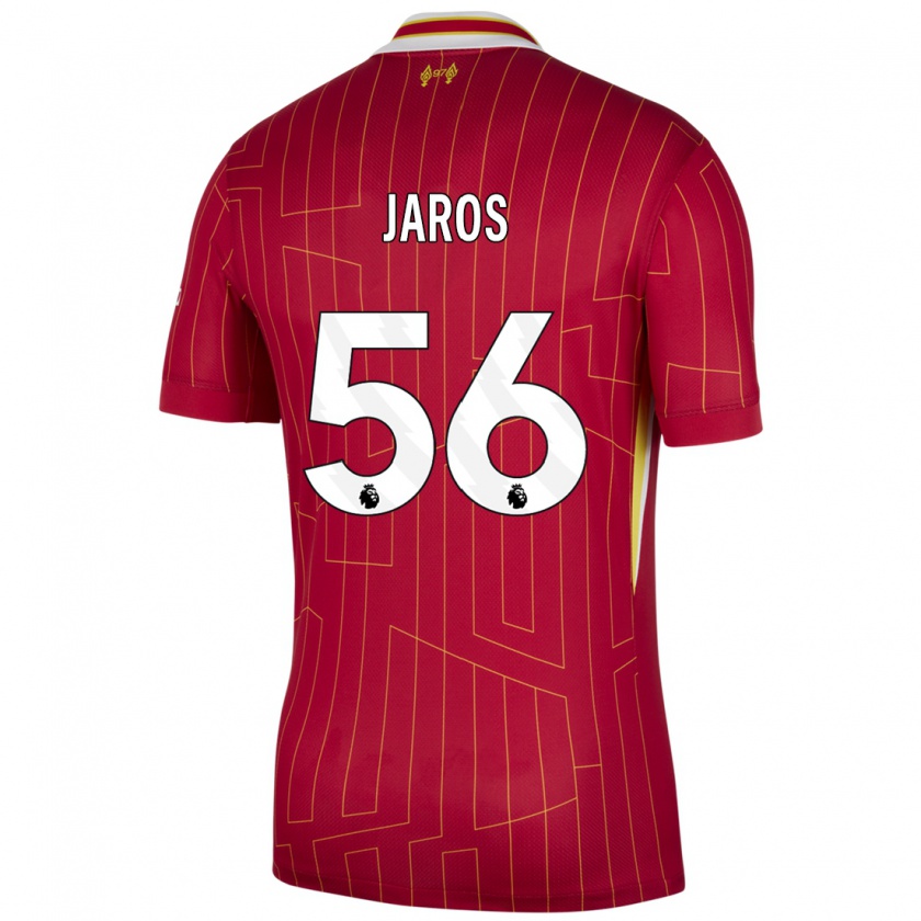 Kandiny Dames Vitezslav Jaros #56 Rood Geel Wit Thuisshirt Thuistenue 2024/25 T-Shirt