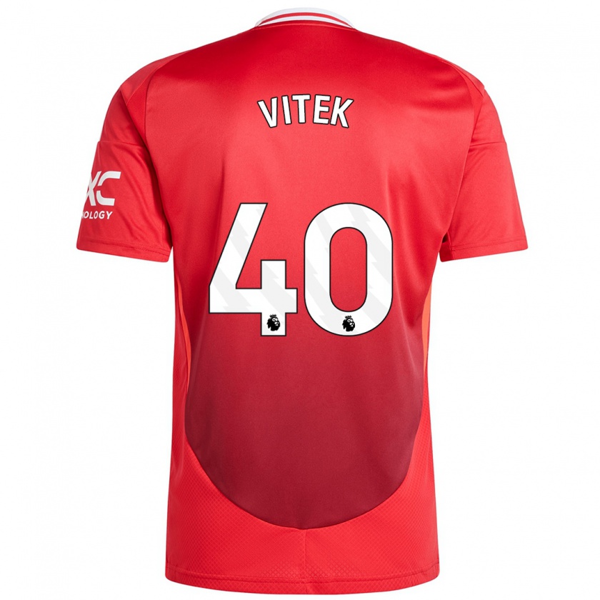 Kandiny Mujer Camiseta Radek Vitek #40 Rojo Brillante 1ª Equipación 2024/25 La Camisa México