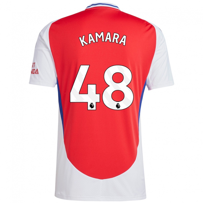 Kandiny Dames Osman Kamara #48 Rood Wit Thuisshirt Thuistenue 2024/25 T-Shirt