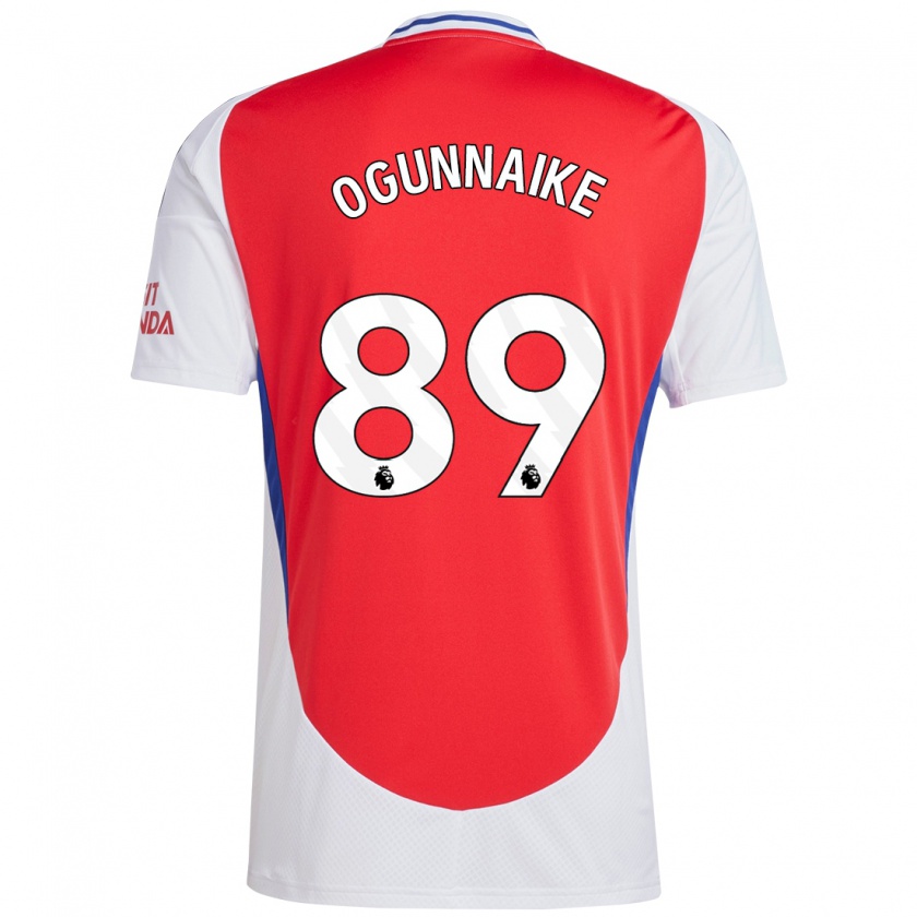 Kandiny Donna Maglia Josh Ogunnaike #89 Rosso Bianco Kit Gara Home 2024/25 Maglietta